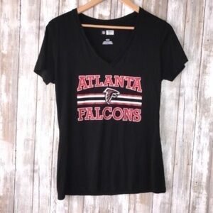 NFL Atlanta Falcons Black V Neck Tee Women’s Medium